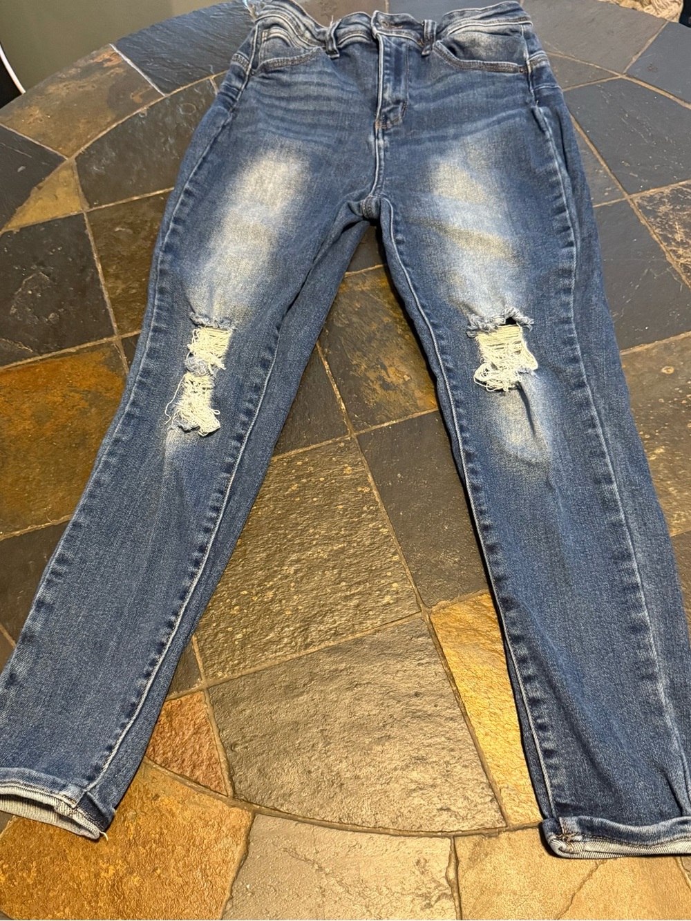 Wax Jean Women’s Blue Distressed Skinny Jeans